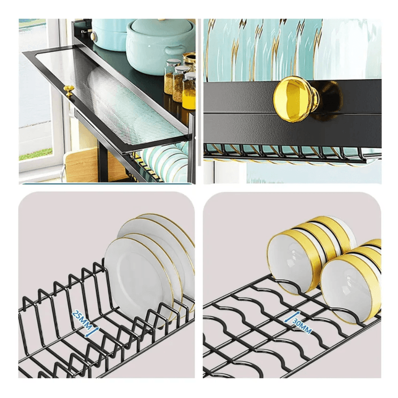 Escurridor, organizador de platos con cajón de Alto 78,5 cm, Largo 65 cm