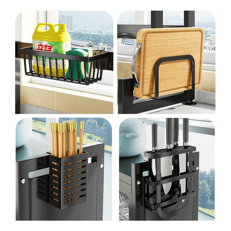 Escurridor, organizador de platos con cajón de Alto 78,5 cm, Largo 65 cm