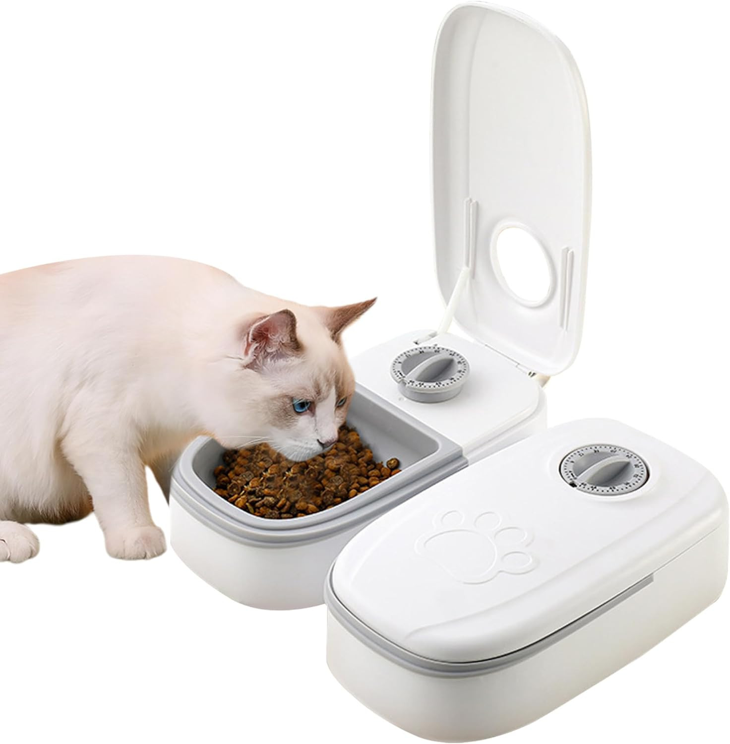 Comedero y bebedero con temporizador para mascotas