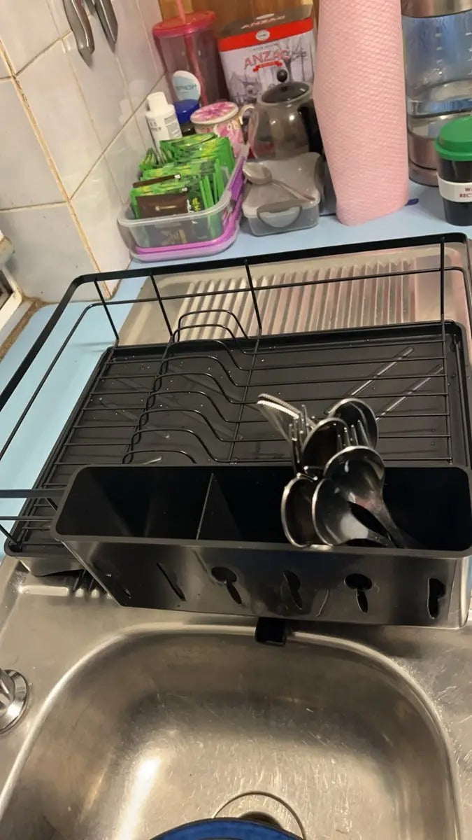 Organizador, escurridor de platos, con drenaje de medidas