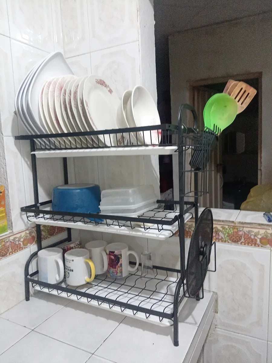 Escurridor de platos, loza (platero) estante de cocina
