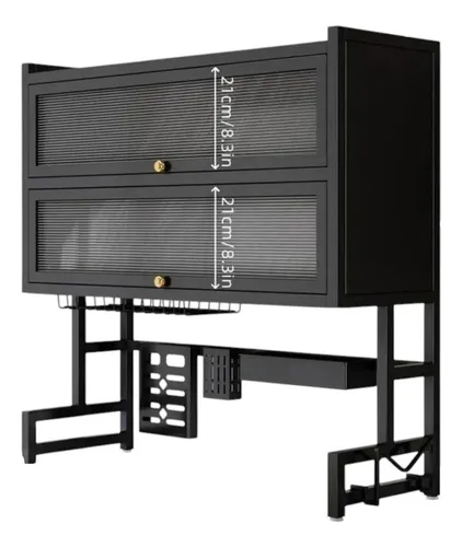 Escurridor de Platos de 2 Niveles con Tapa Abatible