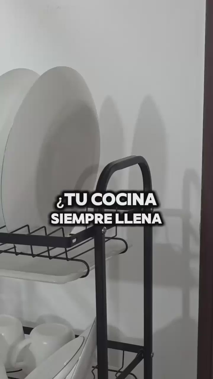 Escurridor de platos, loza (platero) estante de cocina